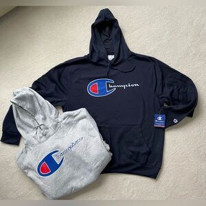 Champion Men's Hooded Sweatshirt NWT - Navy and Grey